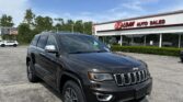 Black Jeep SUV parked in front of EZ-LOAN Auto Sales storefront on a sunny day.