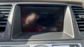 Car dashboard center console with an empty touchscreen display, flanked by air vents and labeled controls like DEST and PHONE.